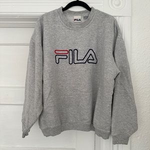 vintage fila crewneck logo sweatshirt hoodie